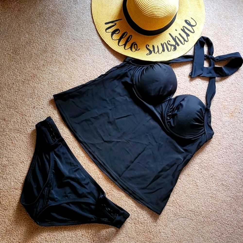 Black Tankini with bottoms